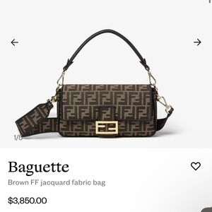 Fendi Black and Brown FF Jacquard Shoulder Bag